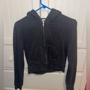 John Galt Cropped Zip Up Hoodie